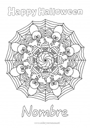 Colorear gratis Araña Halloween Mandala Magdalena Insectos Inscripción 