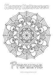 Pagină de colorat personalizată Păianjen Halloween Mandala Brioșă Insecte Înscriere 