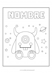 Dibujo libre Monstruo Extraterrestre Planetas y sistema solar Dibujos fáciles para colorear Astronomía