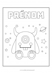 Coloriage gratuit Monstre Extraterrestre Planètes et système solaire Coloriages faciles Astronomie