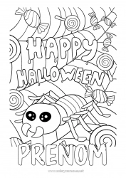 Dessin gratuit Araignée Halloween Insectes Inscription "halloween" Toile d'araignée