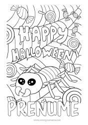 Pagină de colorat personalizată Păianjen Halloween Insecte Înscriere 