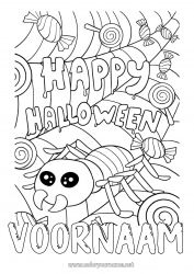 Gratis tekening Spin Halloween Insecten Inscriptie 'halloween' Spinnenweb