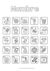 Colorear gratis Navidad Actividades para niños Simbolos Calendario de Adviento Chalet
