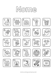 Colorazione gratuita Natale Attività per Bambini Simboli Calendario dell'avvento Chalet
