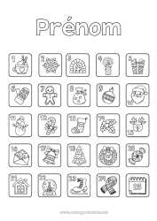 Coloriage gratuit Noël Activités enfants Symboles Calendrier de l'avent