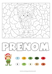 Coloriage gratuit Lutins de Noël Noël Chiffre Coloriages magiques Activités enfants