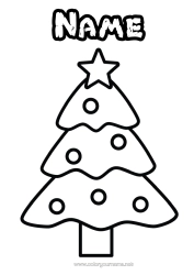 Free colouring Christmas tree Easy colouring pages Fir tree