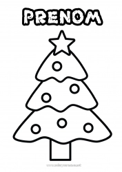 Dessin gratuit Sapin de Noël Coloriages faciles Sapin