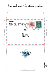 Colorazione gratuita Natale Lettera a Babbo Natale Busta Busta da stampare Viaggio dell'elfo di Natale Busta di Natale Busta per la posta dell'elfo di Natale