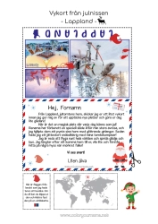 Färgläggningssida att anpassa Nordpolen Julälvens Resa Postkort Lappland Finland Postkort Från En Enda Tomte