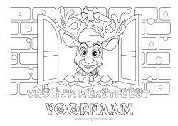 Gratis tekening Rendier Kerstmis Bosdieren 