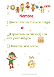 Colorear para personalizar Elfos de navidad Misión del Elfo de Navidad Cartas de elfos bromistas Ideas Traviesas del Duende de Navidad Truco de magia