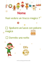 Colorare per personalizzare Elfo di Natale Missione dell'Elf di Natale Lettere di elfi scherzosi Scherzi e Idee per Elfi di Natale Trucco di magia