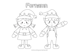 Gratis färgläggning Julnissar Tomtefärgläggningar