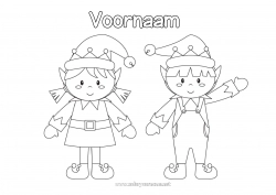 Gratis tekening Kerstelf Elfjes kleurplaten