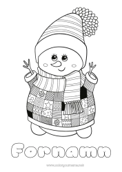 Gratis färgläggning Snögubbe Zentangle