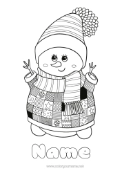 Free colouring Snowman Zentangle