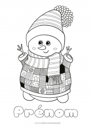 Coloriage gratuit Bonhomme de neige Zentangle