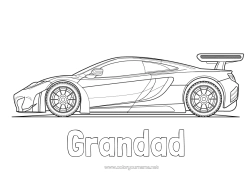 Free colouring Vehicles Car Course Cars, vans and motorhomes
