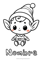 Colorear gratis Elfos de navidad Dibujos de Elfos para colorear Bebé Elfo de Navidad