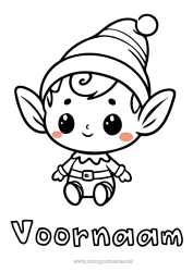 Gratis kleurplaat Kerstelf Elfjes kleurplaten Kerst Elf Baby