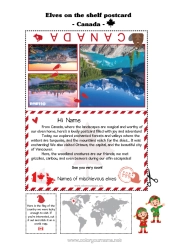 Free drawing Canada Mischievous Elf's Journey Postcard Postcard of MULTIPLE elves Several mischievous elves.