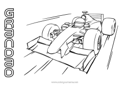 Free colouring Sport Vehicles Car Formula One Course Cars, vans and motorhomes Motor sports