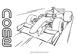 Disegno gratuito Veicoli Auto Formula 1 Corsa Auto, van e camper Sport meccanici