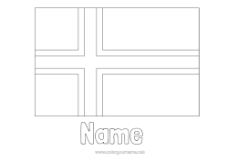 Colouring to customise Geography Flag Country Iceland