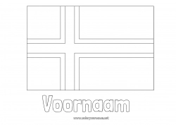 Kleurplaat aanpassen Geografie Vlag Land IJsland