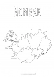 Dibujo libre Geografía Mapa del pais Islandia