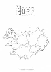 Desenho grátis Geografia Mapa dos países Islandia