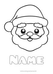 Free colouring Father Christmas Easy colouring pages