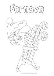 Gratis farvelægning Jule-nisser Sukkerstok Farvelægningsnisser