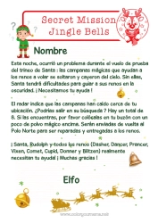 Colorear gratis Campana Misión del Elfo de Navidad Cartas de elfos bromistas Cascabeles