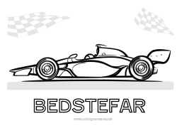 Farvelægningssiden for børn Sport Køretøjer Bil Formel 1 Kursus Biler, varevogne og campingvogne Motorsport