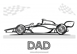 Child coloring page Sport Vehicles Car Formula 1 Race Cars, vans, and motorhomes Motor sports