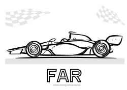 Farvelægningssiden for børn Sport Køretøjer Bil Formel 1 Kursus Biler, varevogne og campingvogne Motorsport