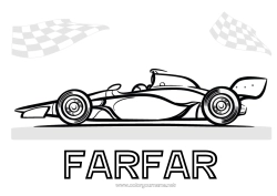 Färgläggningssida för barn Sport Fordon Bil Formel 1 Kurs Bilar, skåpbilar och husbilar Motorsport
