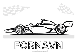 Fargeleggingssiden for barn Sport Kjøretøy Bil Formel 1 Løp Biler, varebiler og campingbiler Motorsport
