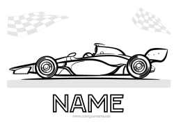 Colouring to customise Sport Vehicles Car Formula One Course Cars, Vans And Motorhomes Motor Sports