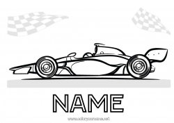 Free coloring Vehicles Car Formula 1 Race Cars, vans, and motorhomes Motor sports