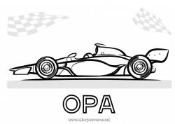 Kleurplaat voor kinderen Sport Voertuigen Auto Formule 1 Race Auto's, busjes en campers Motorsporten