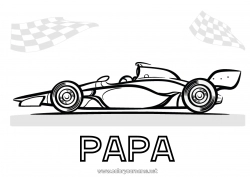 Coloriage enfant Sport Véhicules Voiture Formule 1 Course Voitures, vans et camping-cars Sports mécaniques