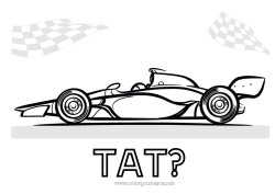 Pagină de colorat pentru copii Sport Vehicule Mașină Formula 1 Cursă Mașini, furgonete și autorulote Sporturi mecanice