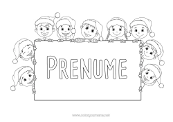 Desen liber de colorat Moșneguții de Crăciun Copil Plăcuță Căciulă de Crăciun