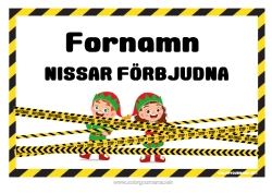 Gratis färgläggning Julnissar Skylt Dörr