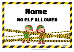 Colouring to customise Christmas Elves Sign Door