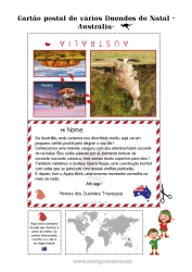 Desenho grátis Austrália Viagem do Elfo de Natal Cartão postal Cartão postal de vários duendes